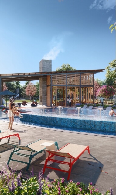 rendering of community amenity with pool