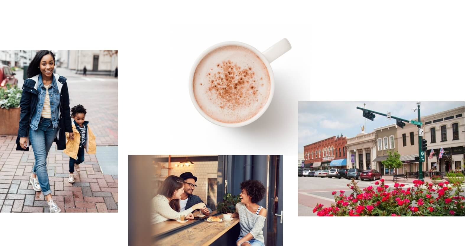 collage of coffee and images from McKinney, TX