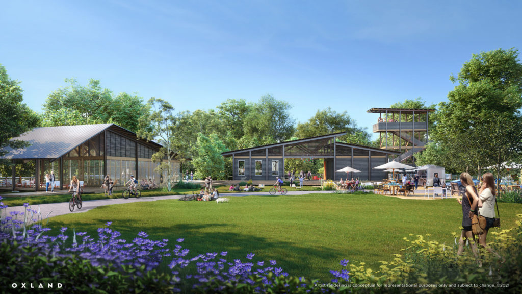 rendering of community amenity with event lawn