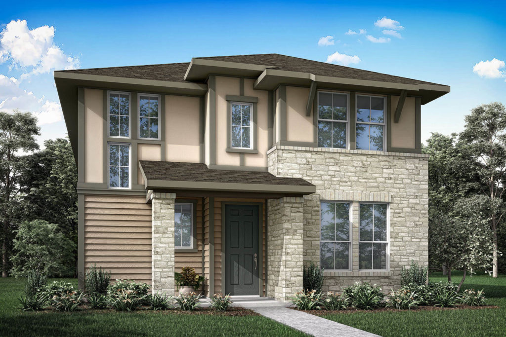 A rendering of a two story home located in McKinney, Texas.