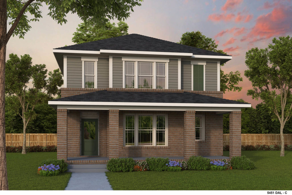 A rendering of a new two-story home near McKinney Lake.
