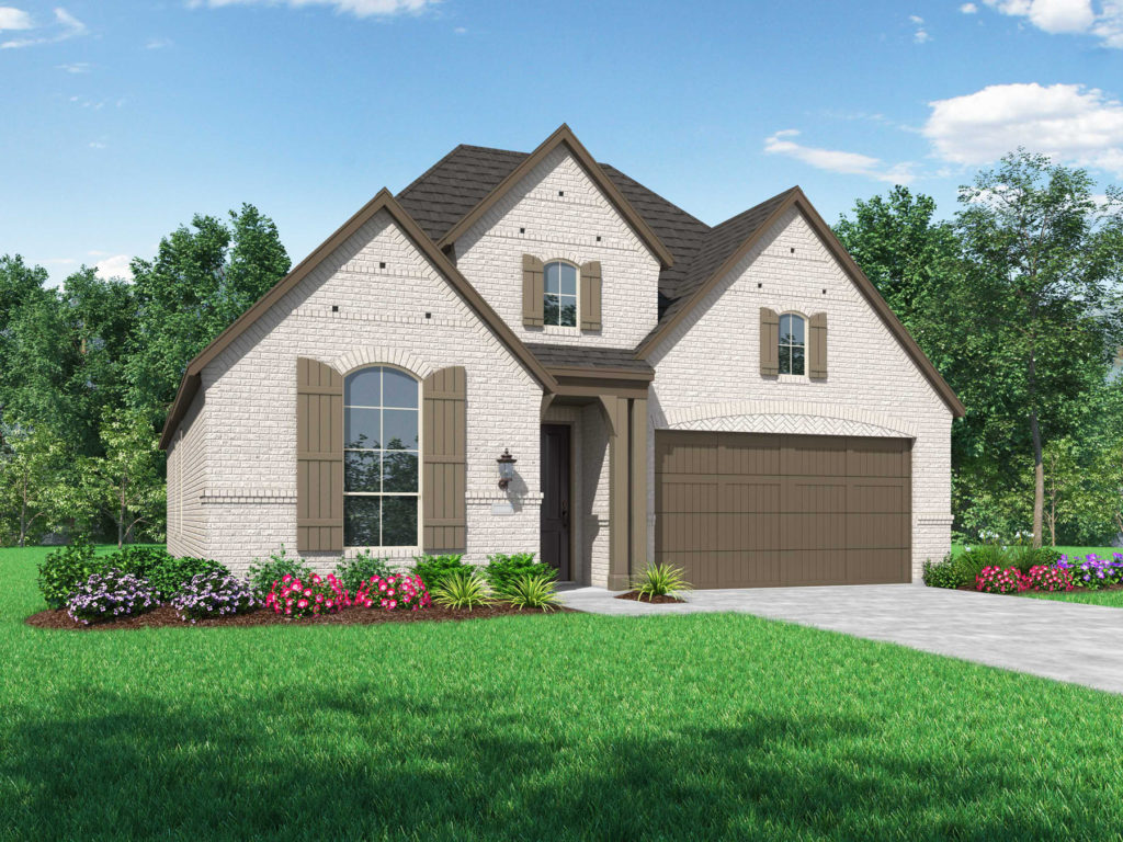 A rendering of a two story home with a garage in McKinney, Texas.