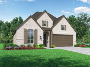 A rendering of a two story home with a garage in McKinney, Texas.