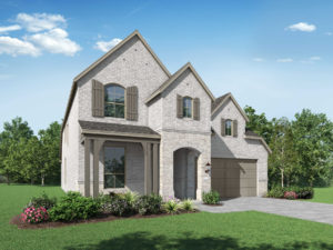 A rendering of a two story home with a garage in McKinney.