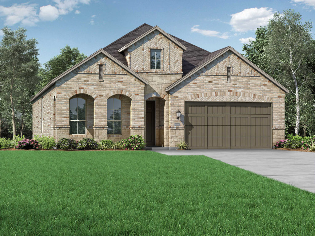 A rendering of a brick home in McKinney, Texas.