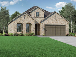 A rendering of a brick home in McKinney, Texas.