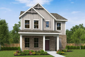 A rendering of a two-story Texas home.