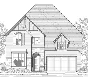 A black and white rendering of a two story home in McKinney.