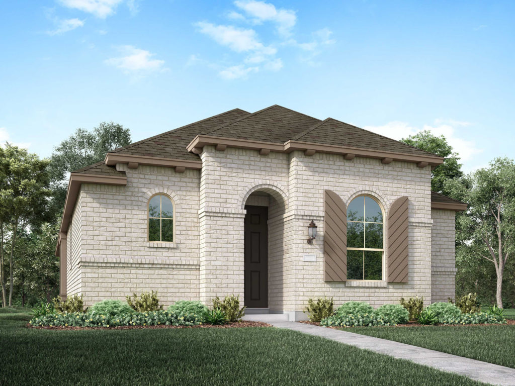 A rendering of a McKinney home with a stone front.