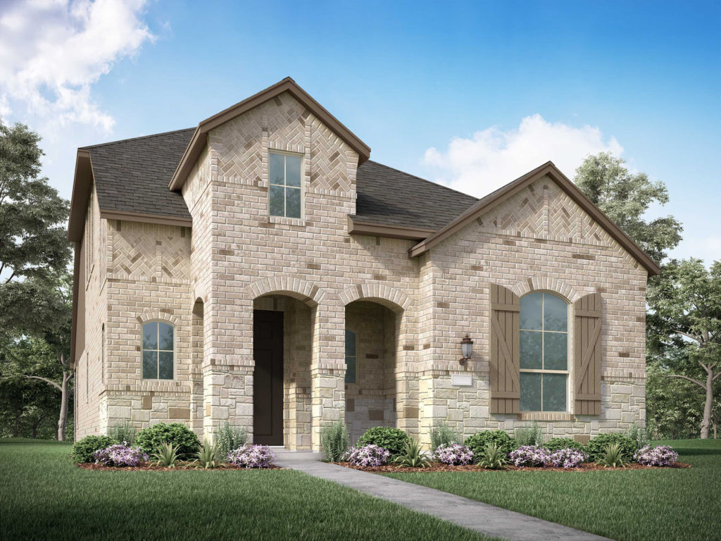A lakefront home in McKinney with a stone front and scenic trails nearby.
