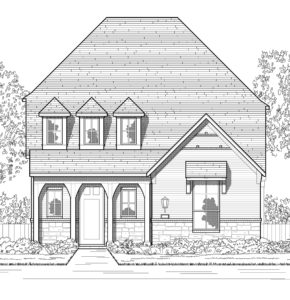 A black and white rendering of a new home in McKinney.