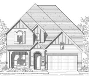 A black and white rendering of a new home in McKinney, Texas.