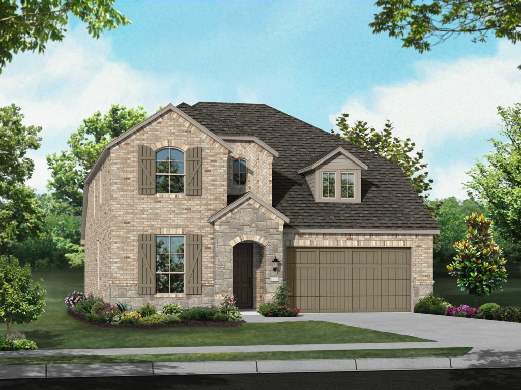 A rendering of a two-story home in McKinney, Texas.
