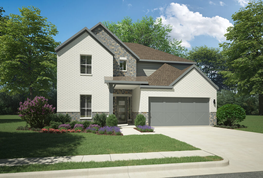 Trophy Signature Homes Van Gogh plan exterior B with stone