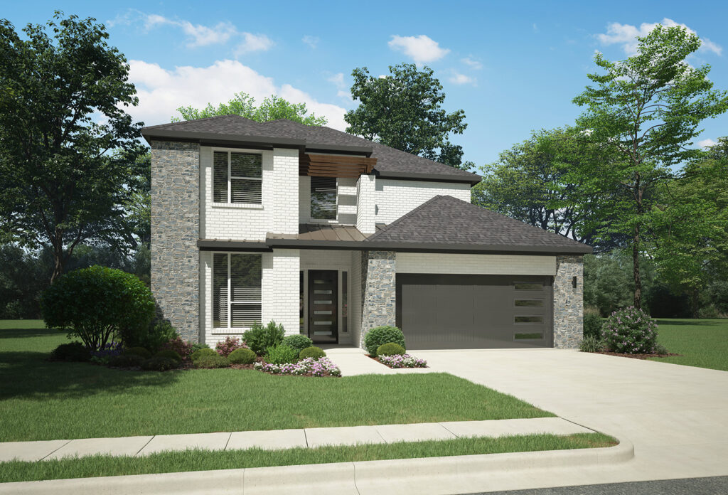 Trophy signature homes monet plan exterior C with stone