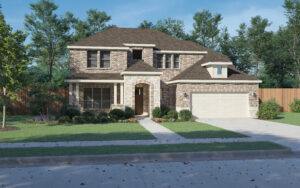 Centre Living Homes Denali plan exterior A with stone