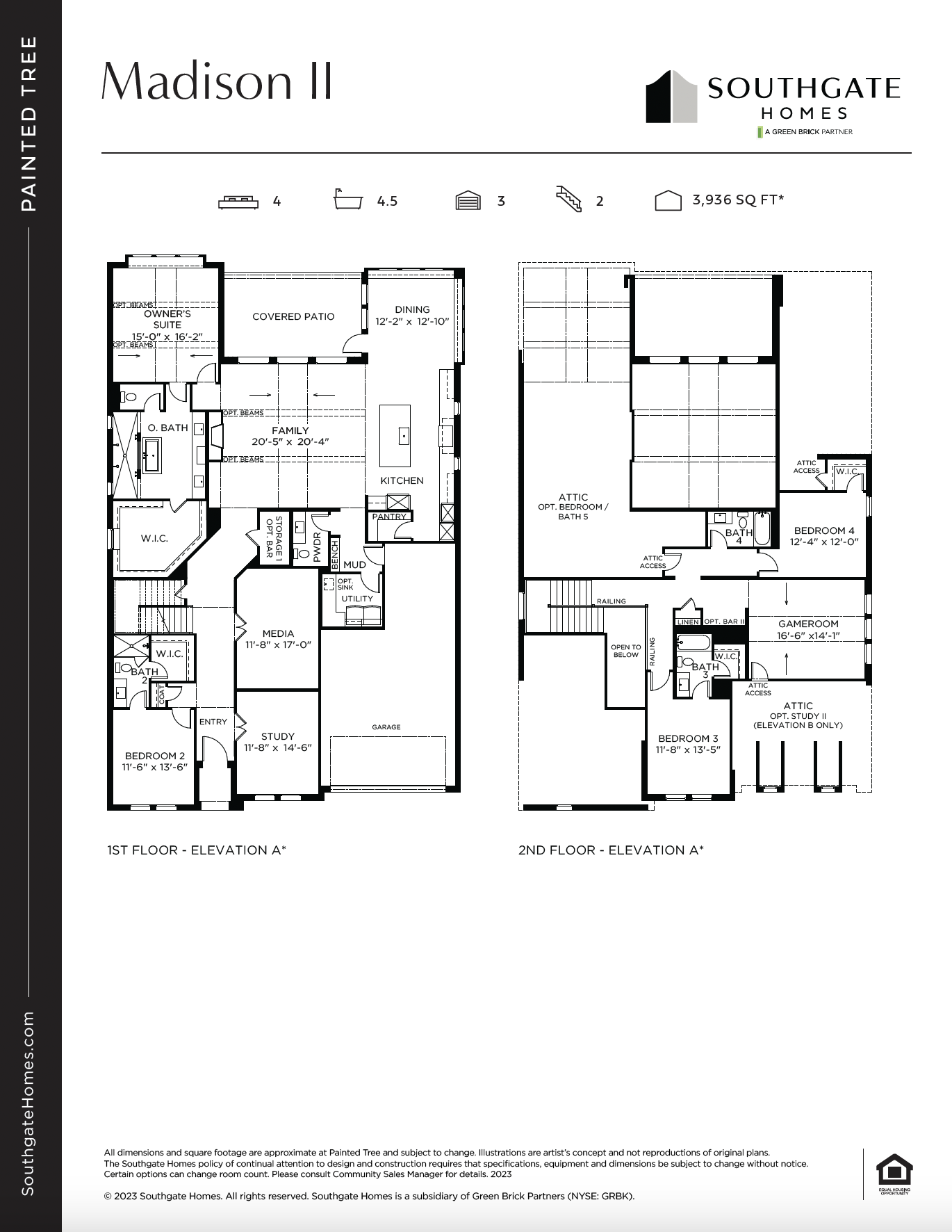southgate homes Madison II model home floorplan